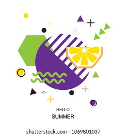 Patrón geométrico de estilo moderno con naranja, ilustración vectorial con elementos de línea y figuras geométricas abstractas. Fondos de diseño para papel tapiz