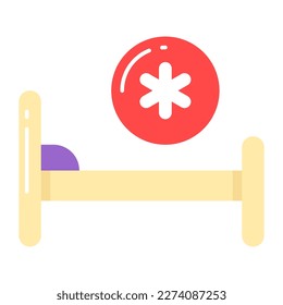 A trendy style of hospital bed, patient stretcher, editable vector icon