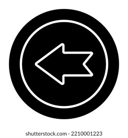 Icono de estilo de moda de la flecha izquierda