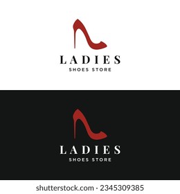 Trendy style women high heel shoes logo design.Logo for business,shoe shop,fashion,model,beauty.