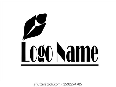 Trendy style writer's logo template
