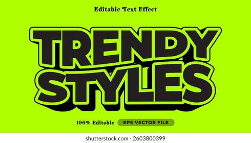 Trendy styles editable text effect, graphic style collection