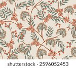 Trendy stylish   floral pattern with paisley and indian flower motifs. damask modern style pattern , Design for fashion , fabric, textile, wallpaper , wrapping and all prints
