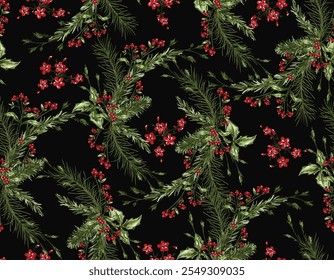 Patrón sin costuras floral botánico de otoño dibujado a mano de moda, ilustración de flores de Vector, diseño para la moda, tela, textil, Fondo de pantalla, cubierta, Web, envoltura