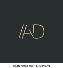 Trendy stylische, moderne AD-Anfangsbuchstaben Logo