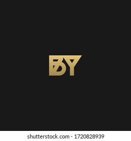 Trendy stylish modern BY initial based letter icon logo
