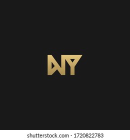 Trendy stylish modern NY initial based letter icon logo