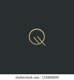 Trendy stylish modern Q initial based letter icon logo