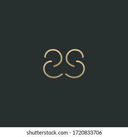 Trendy stylish modern SS initial based letter icon logo