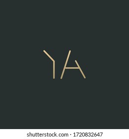 Trendy Stylish Modern YA Initial Based Letter Icon Logo