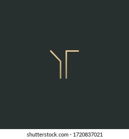 Trendy stylish modern YT initial based letter icon logo