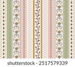 Trendy stylish Vertical Striped  floral pattern with paisley and indian flower motifs. damask modern style pattern , Design for fashion , fabric, textile, wallpaper , wrapping and all prints