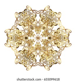 Trendy stylized golden snowflakes and elements memphis cards. Retro style texture, pattern and abstract winter elements. Modern abstract design poster, cover, card design in white colors.