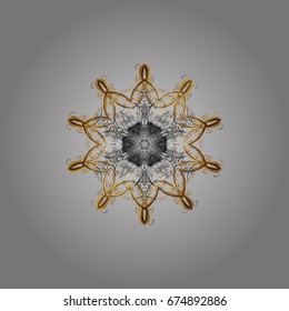 Trendy stylized golden snowflakes and elements memphis cards. Retro style texture, pattern and abstract winter elements. Modern abstract design poster, cover, card design in colors.