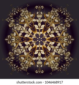 Trendy stylized snowflakes and elements memphis cards. Retro style texture, winter elements. Snowflakes design. Modern abstract design poster, cover, card design in brown, gray and purple colors.