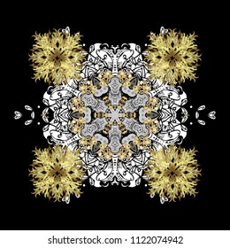 Trendy stylized snowflakes and elements memphis cards. Modern abstract design poster, cover, card design in black, white and neutral colors. Snowflakes design. Retro style texture, winter elements.