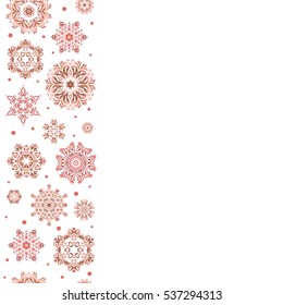Trendy stylized snowflakes and elements memphis cards. Retro style texture, pattern and abstract winter elements. Modern abstract design poster, cover, card design in orange and pink colors.