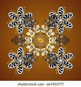 Trendy stylized snowflakes and elements memphis cards. Retro style texture, pattern and abstract winter elements. Modern abstract design poster, cover, card design in brown colors.