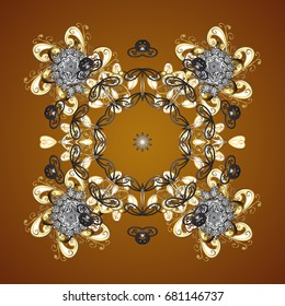 Trendy stylized snowflakes and elements memphis cards. Retro style texture, pattern and abstract winter elements. Modern abstract design poster, cover, card design in brown colors.