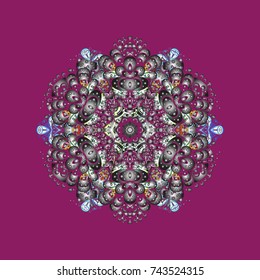Trendy stylized snowflakes and elements memphis cards. Modern design poster, cover, card design in purple, gray and white colors. Retro style texture, pattern winter elements. Snowflakes design.
