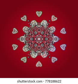 Trendy stylized snowflakes and elements memphis cards. Snowflakes design. Modern design poster, cover, card design in red, gray and white colors. Retro style texture, pattern winter elements.