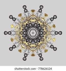 Trendy stylized snowflakes and elements memphis cards. Retro style texture, pattern winter elements. Snowflakes design. Modern design poster, cover, card design in gray, brown and neutral colors.