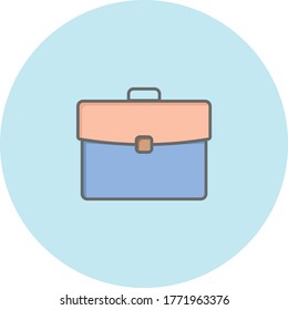 Trendy suitcase icon on blue background for web and mobile graphic.