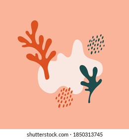 Trendy summer background with tropical leaves. Creative vector design.