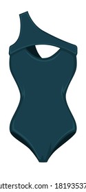Trendy summer clothes for bathing, isolated icon of swimming suit for ladies. Swimsuit for women, one piece trends and style. Apparel clothing and design of underwear vector in flat illustration
