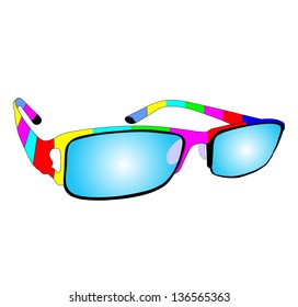 trendy summer colorful glasses vector isolated on white background
