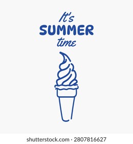Trendy summer doodle ice