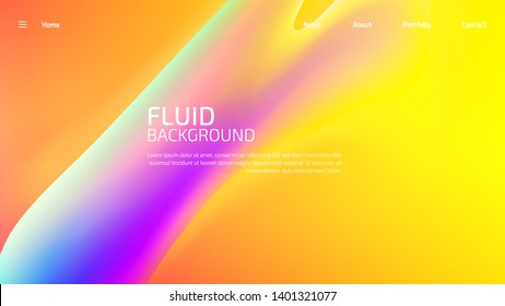 Trendy summer fluid gradient background, colorful abstract liquid 3d shapes. Futuristic design wallpaper for banner, poster, cover, flyer, presentation, advertising, landing page