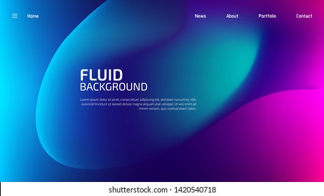 Trendy summer fluid gradient background, colorful abstract liquid 3d shapes. Futuristic design wallpaper for banner, poster, cover, flyer, presentation, advertising, landing page