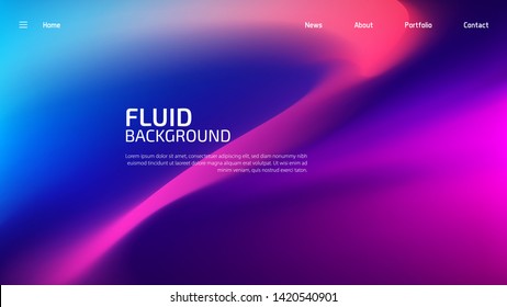 Trendy summer fluid gradient background, colorful abstract liquid 3d shapes. Futuristic design wallpaper for banner, poster, cover, flyer, presentation, advertising, landing page