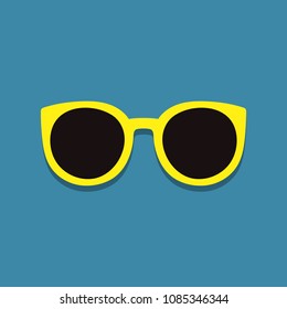 Trendy Summer Sunglasses Icon. Vector Illustration. Flat design style. Simple icon. 
