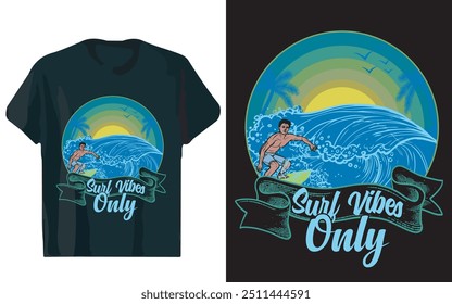 Trendy Summer Surfing T-Shirt Design