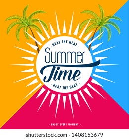 trendy summer time poster design background