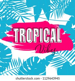 Trendy Summer Tropical Leaves Vector Design