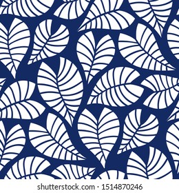 Trendy Summer Tropical Leaves Vector Design. Floral seamless pattern. Doodle vector background with leaves. Colorful tropical illustration.
