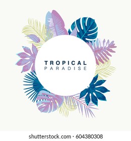 Trendy Summer Tropical Leaves Vector Design
