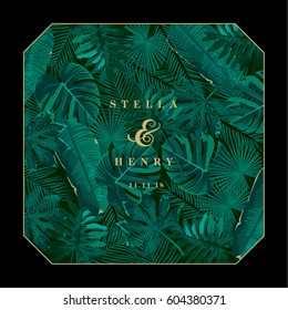 Trendy Summer Tropical Leaves Vector Design