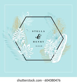 Trendy Summer Tropical Leaves Vector Design
