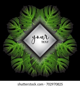 Trendy Summer Tropical Leaves Vector Design Exotic