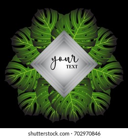 Trendy Summer Tropical Leaves Vector Design Exotic