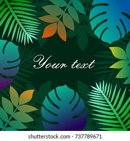 Trendy Summer Tropical Leaves Vector Design