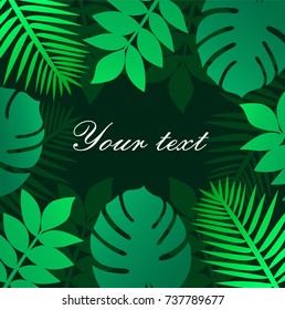 Trendy Summer Tropical Leaves Vector Design