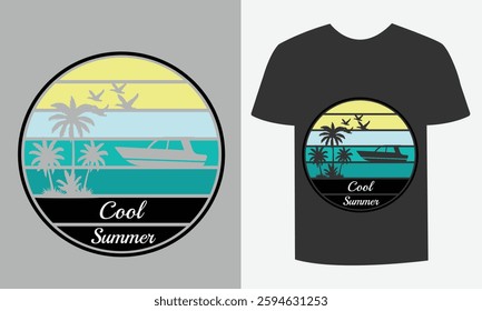 Trendy Summer T-Shirt Design Vacation Tropical Vibes