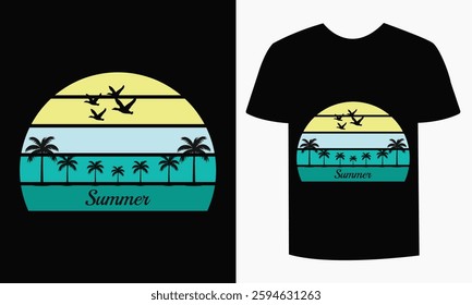 Trendy Summer T-Shirt Design Vacation Tropical Vibes