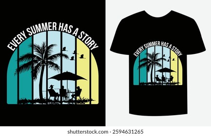 Trendy Summer T-Shirt Design Vacation Tropical Vibes