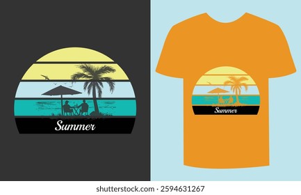 Trendy Summer T-Shirt Design Vacation Tropical Vibes